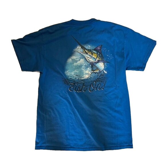 Saddlebred Ocean Charter Fishing Graphic Tee Shirt Crewneck Men's Size Medium/L - Picture 2 of 4
